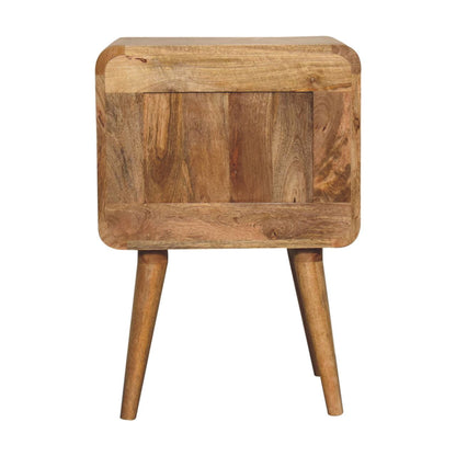 Oak ish Bedside Table - Ridged