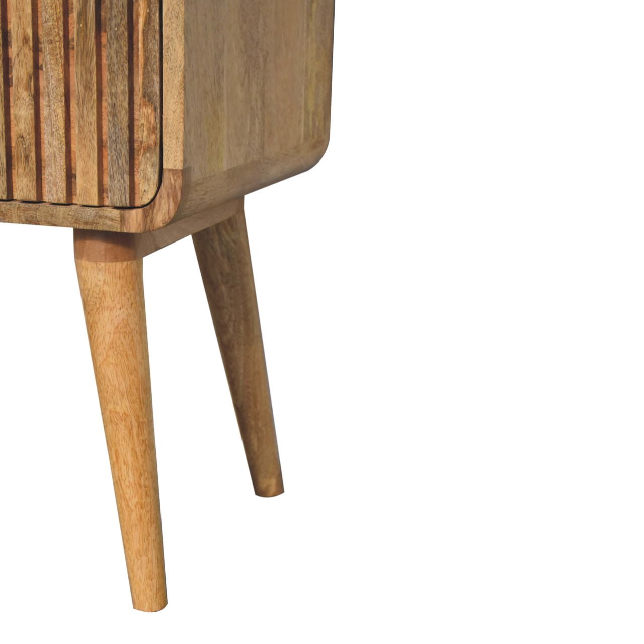Oak ish Bedside Table - Ridged