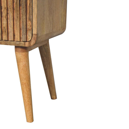 Oak ish Bedside Table - Ridged