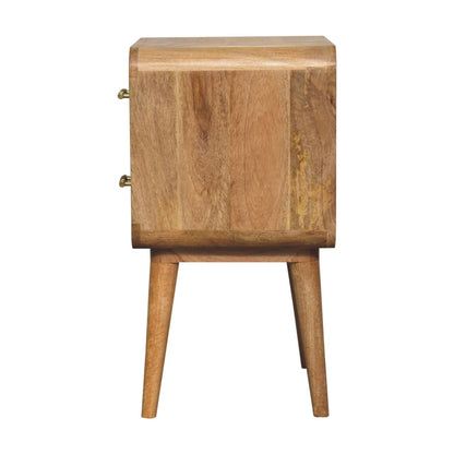 Oak ish Bedside Table - Ridged