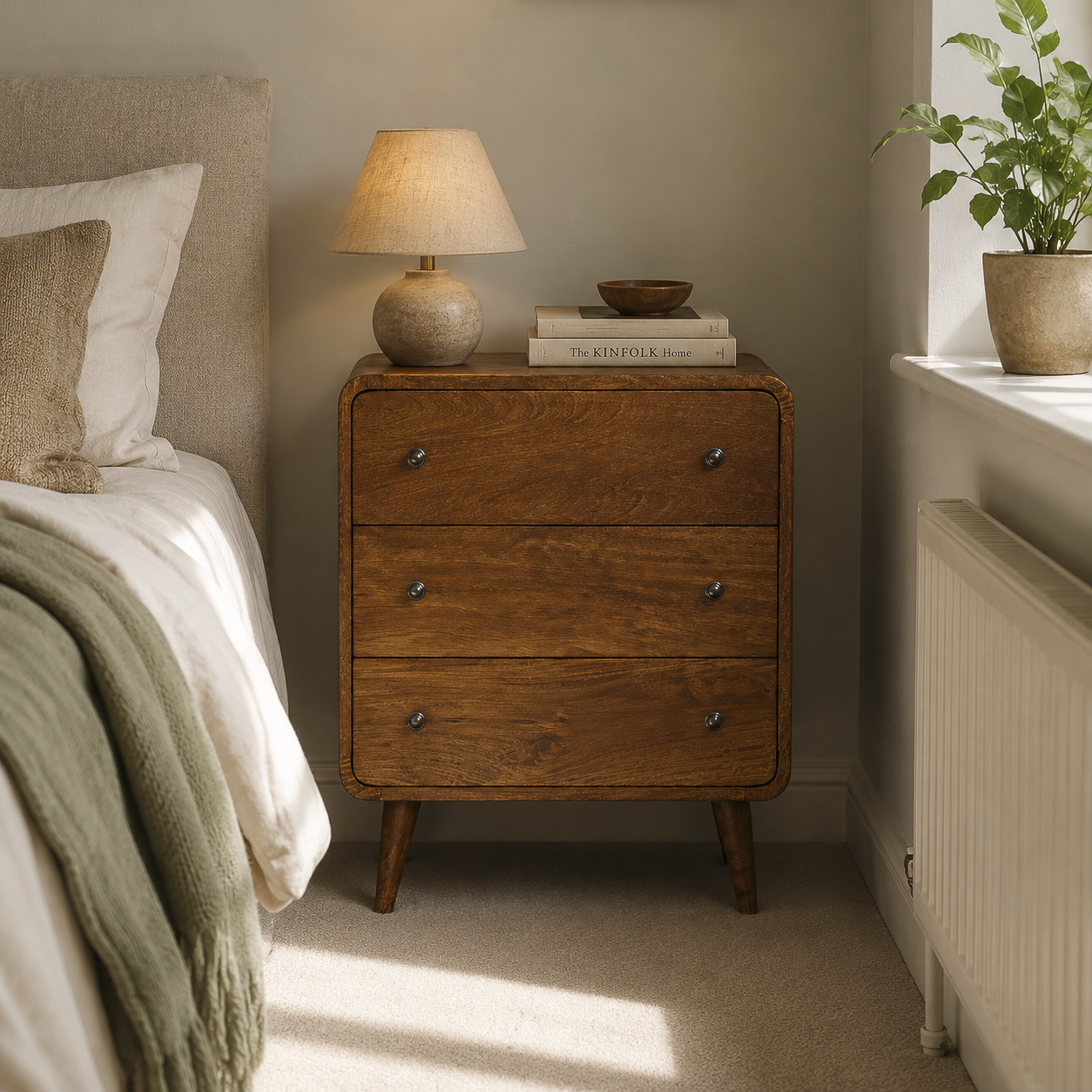 Chestnut Chest of Drawers - Mini Curved