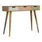 Dressing Table Pink Gradient by Maple Manor vanity in solid wood with three drawers and pink gradient panels
