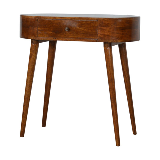 Chestnut Console Albion by Maple Manor console table in chestnut solid wood with one drawer