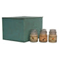 3 scented hourglass candles, including Lemon & Pine, Honeysuckle & Jasmine and Orange, Lime. set on a whitebackground and including gift box.