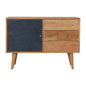 Cabinet with Drawers - Acadia Black by Maple Manor in solid wood, black geometric door and three drawers